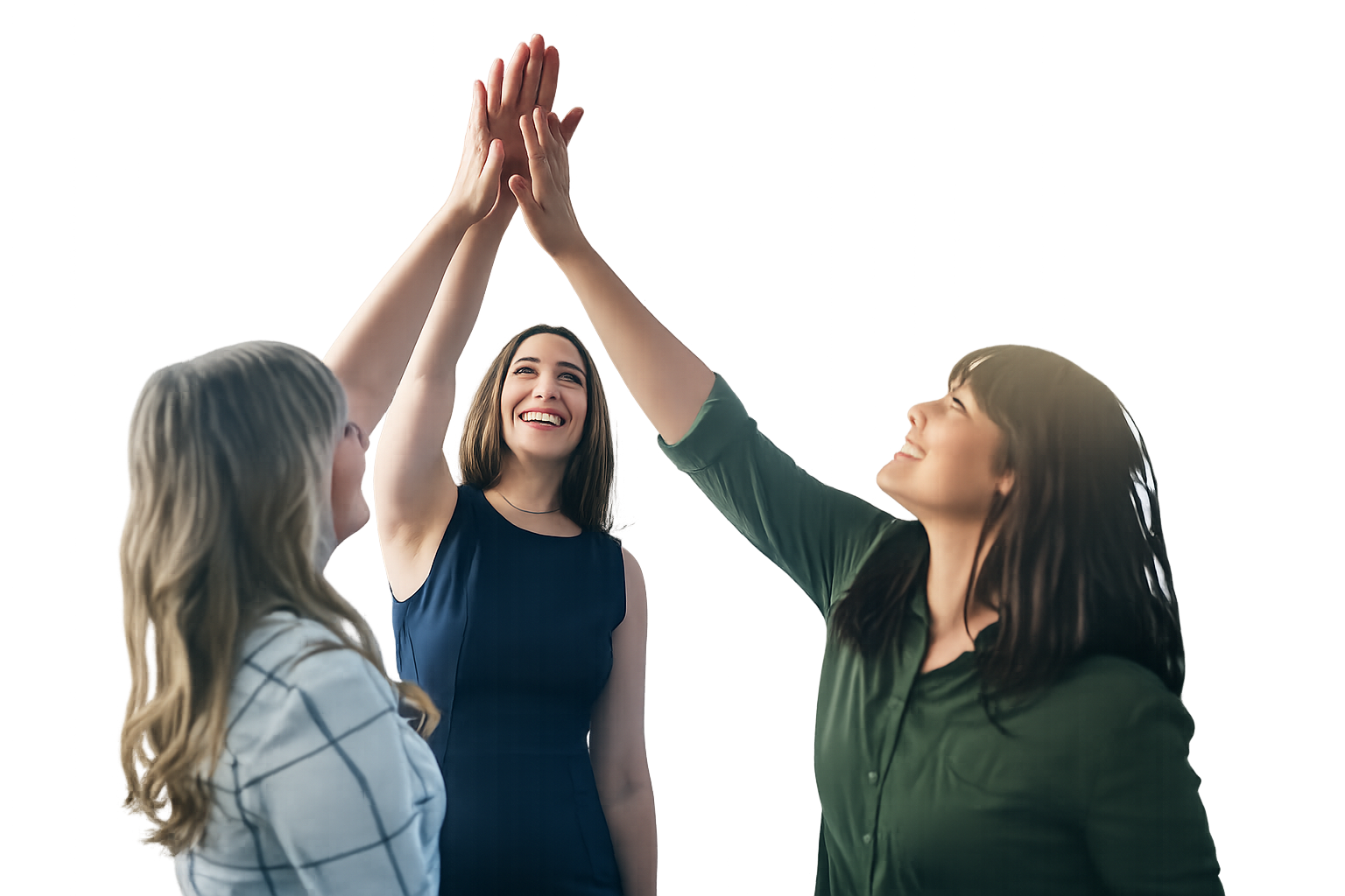 célébration entre amies en high five